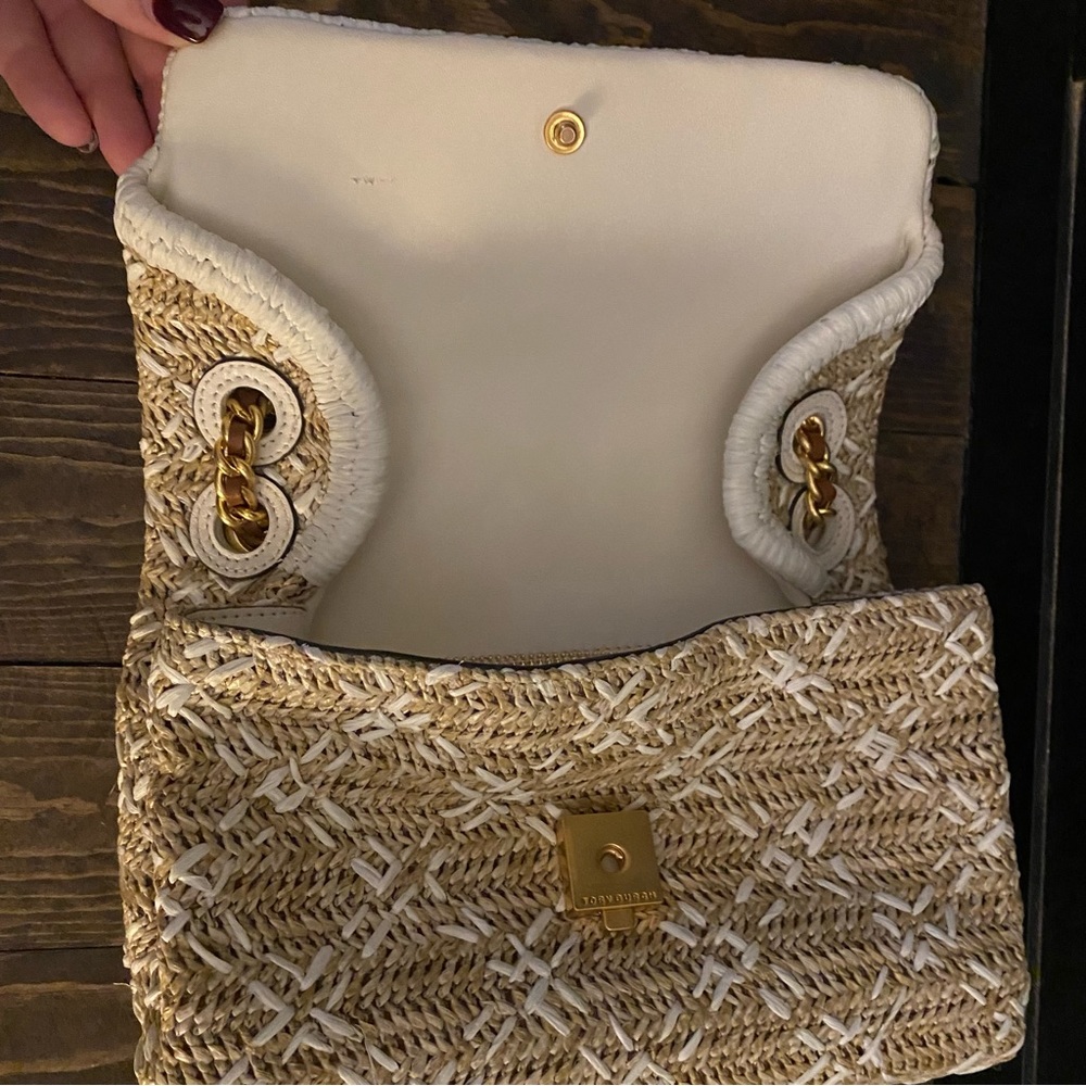 Tory Burch Fleming soft straw small convertible shoulder bag